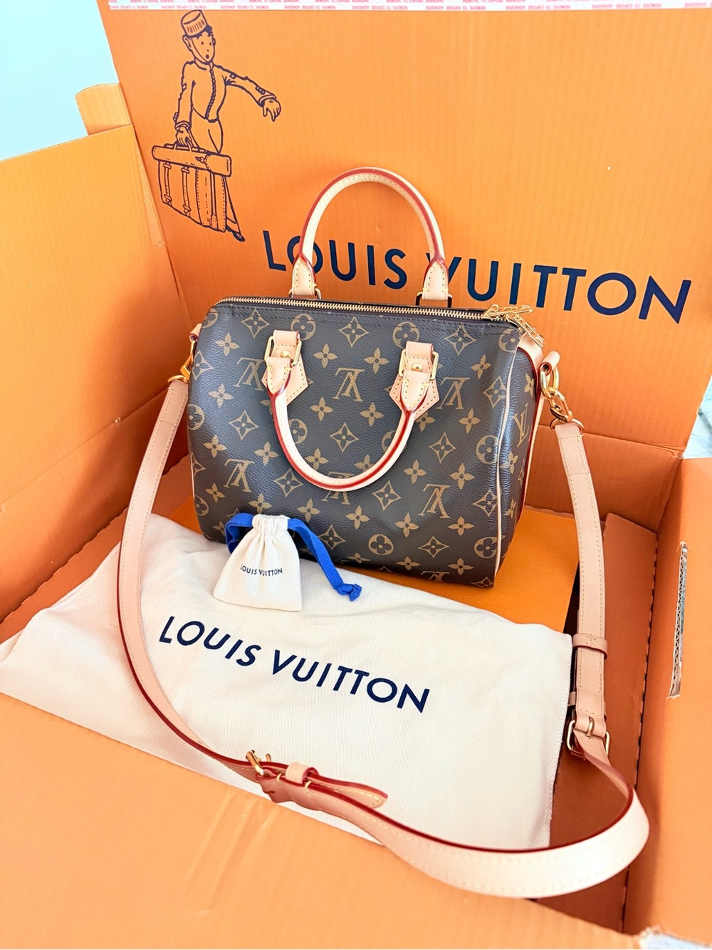 Louis Vuitton Brown Monogram- Speedy Bandoulière 25 - Picture 3 of 9